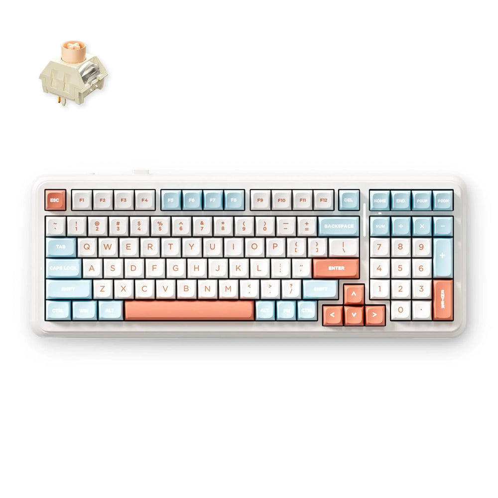 MCHOSE K99 V2 98% Hot-Swap Wireless Horizon Orange Mechanical Keyboard - Icy Creamsicle Switch