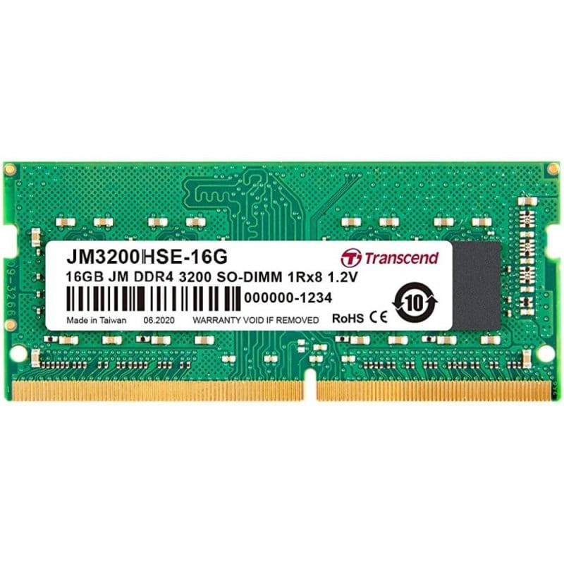 Transcend JetRAM 16GB DDR4-3200 SO-DIMM 2Gx8 Memory