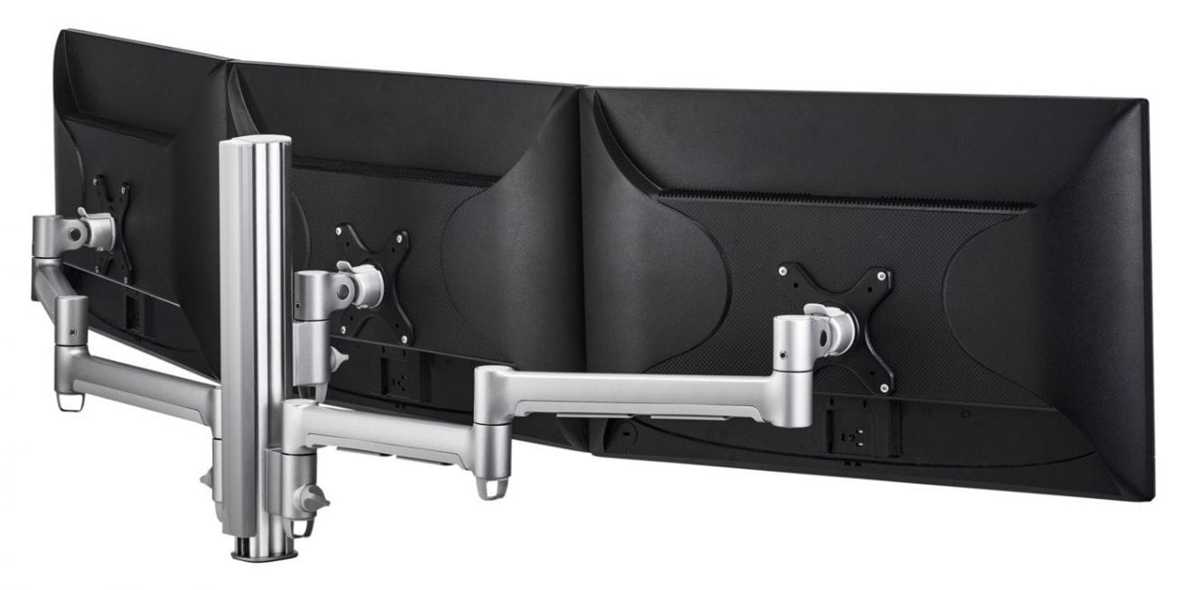 Atdec Triple Desk Mount - Silver
