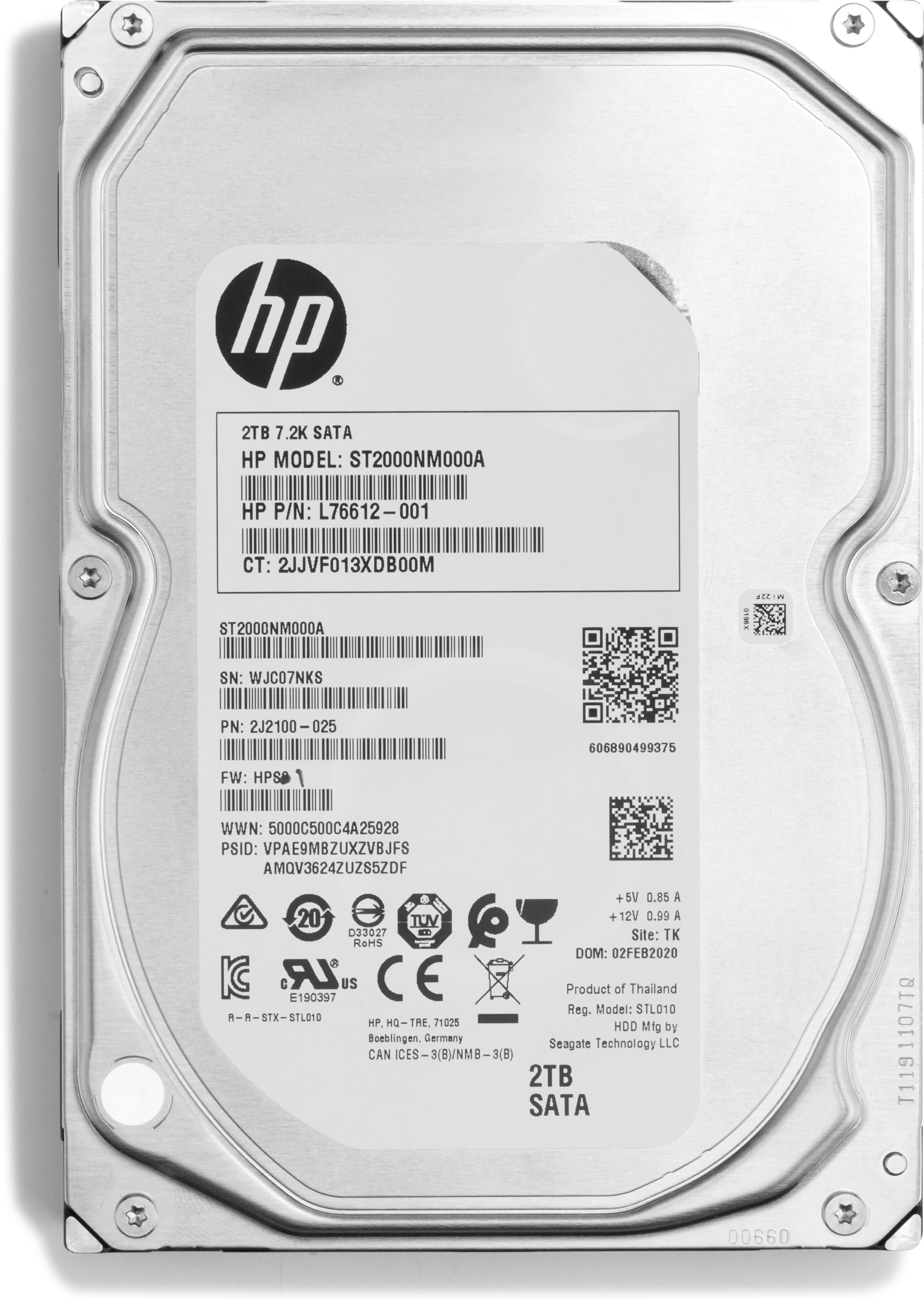 HP Enterprise 2TB 3.5" SATA Hard Drive