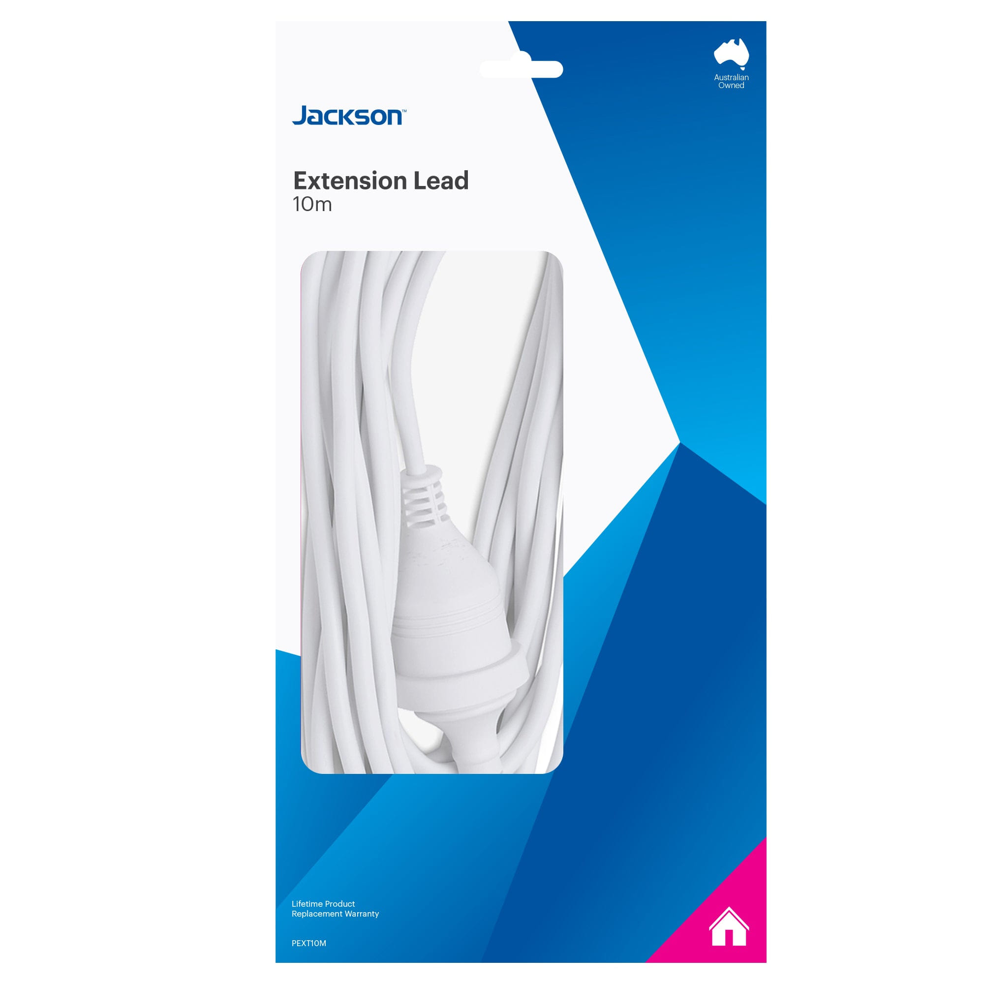 Jackson 10 Metre Power Extension Lead - White