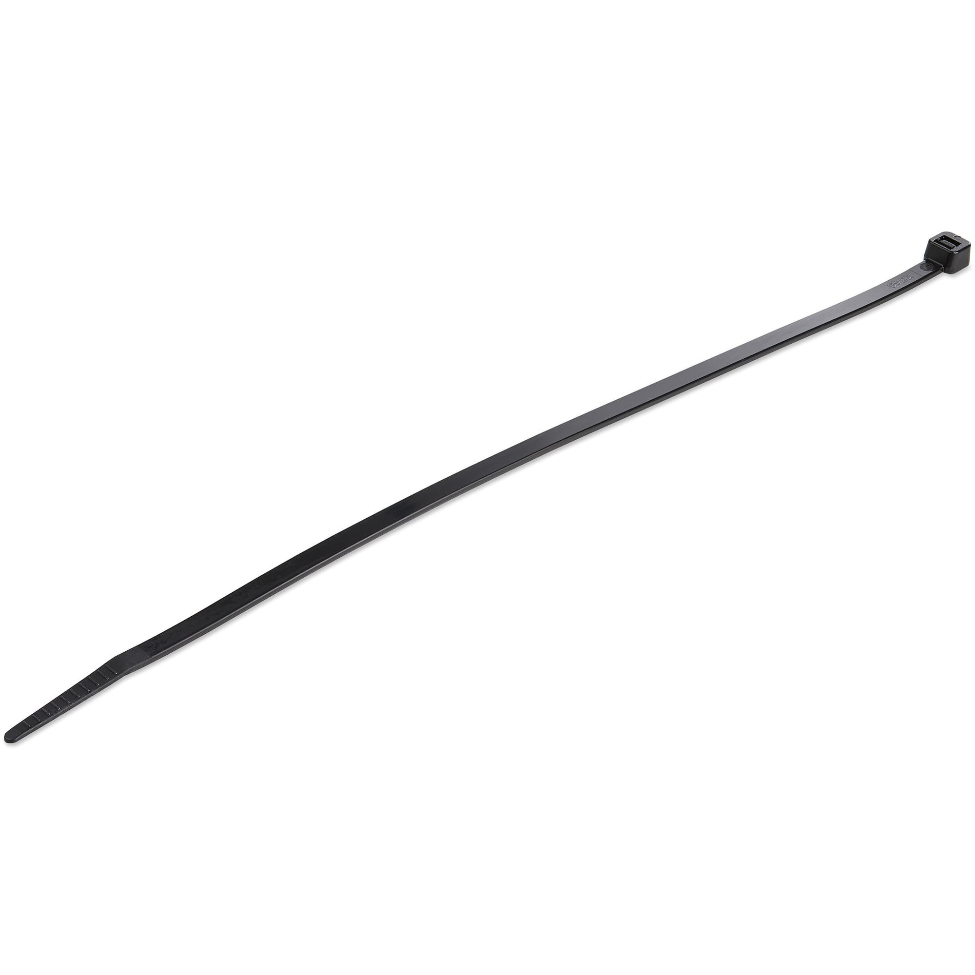StarTech 100 Pack 10" Cable Ties - Black Extra Large Nylon/Plastic Zip Tie AdjusTable Electrical/Network Wraps/-40 to +85C Temp/94V-2 Fire & UL Rated TAA