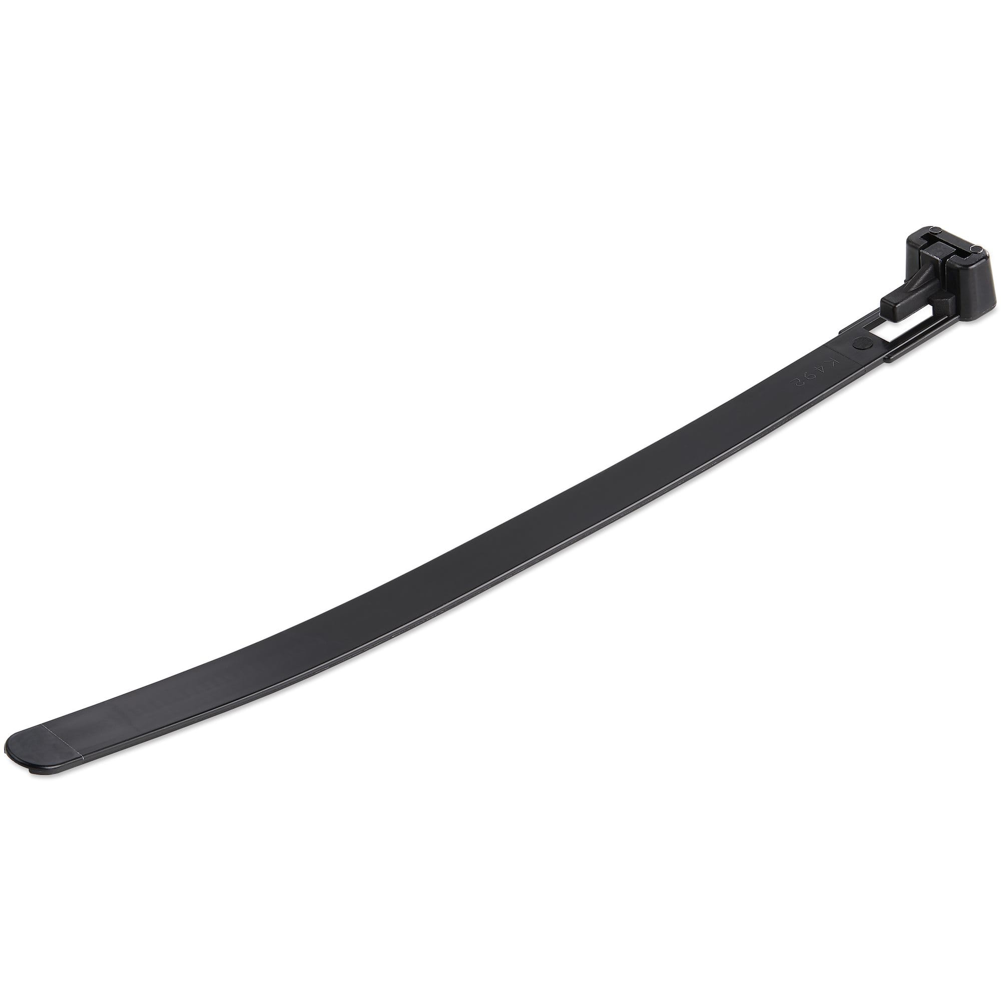 StarTech 100 Pack 6" Reusable Cable Ties - Black Medium Releasable Nylon/Plastic Zip Tie Resealable AdjusTable Electrical/Network Wraps/-40 to +85C Temp/94V-2 Fire & UL Rated TAA