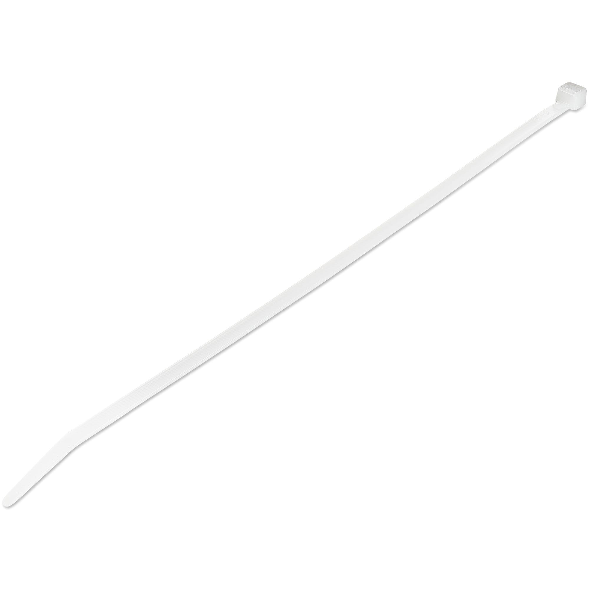 StarTech 1000 Pack 10" Cable Ties - White Extra Large Nylon/Plastic Zip Tie AdjusTable Electrical/Network Wraps/-40 to +85C Temp/94V-2 Fire & UL Rated TAA