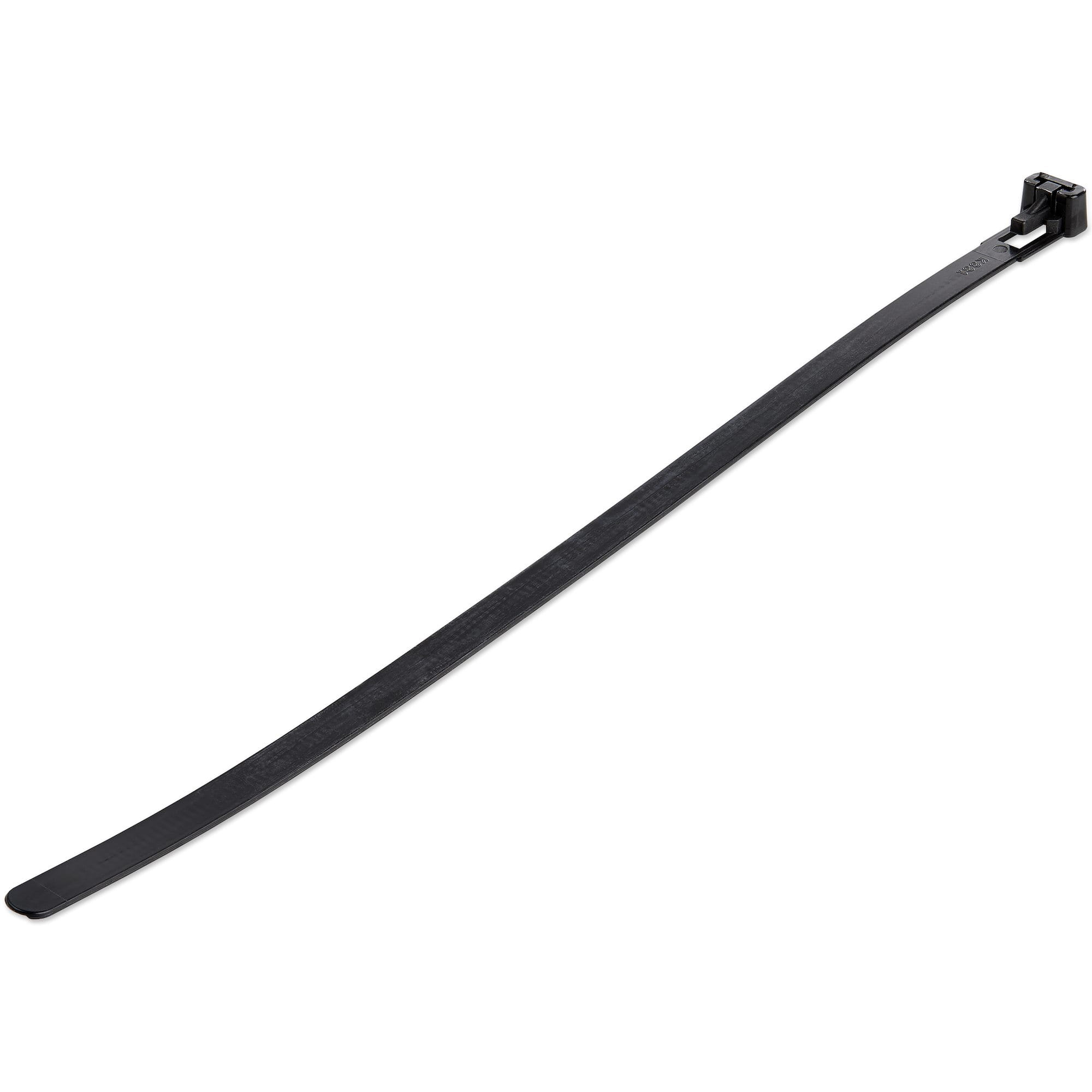 StarTech 100 Pack 10" Reusable Cable Ties - Black Extra Large Releasable Nylon/Plastic Zip Tie Resealable AdjusTable Electrical/Network Wraps/-40 to +85C Temp/94V-2 Fire & UL Rated TAA