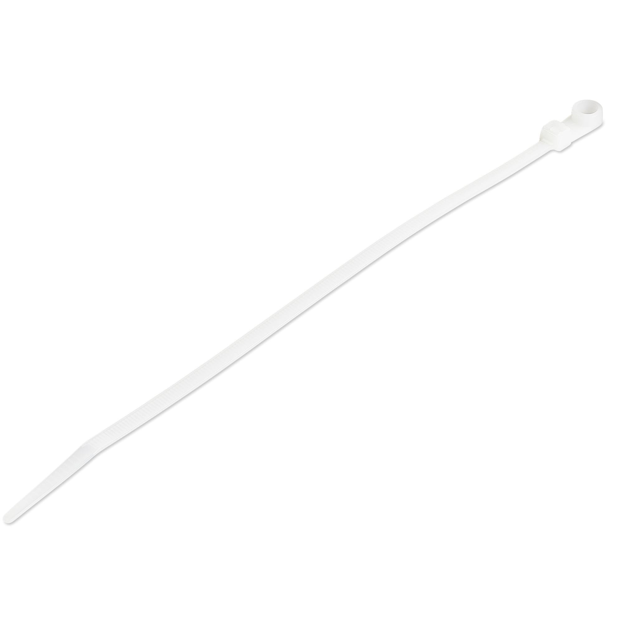 StarTech 8"(20cm) Cable Ties with Mounting Hole - 1/8"(4mm) wide, 2"(52mm) Bundle Diameter, 50lb(22kg) Tensile Strength, Nylon 66 Self Locking w/Screw Hole, UL Listed, 100 Pack