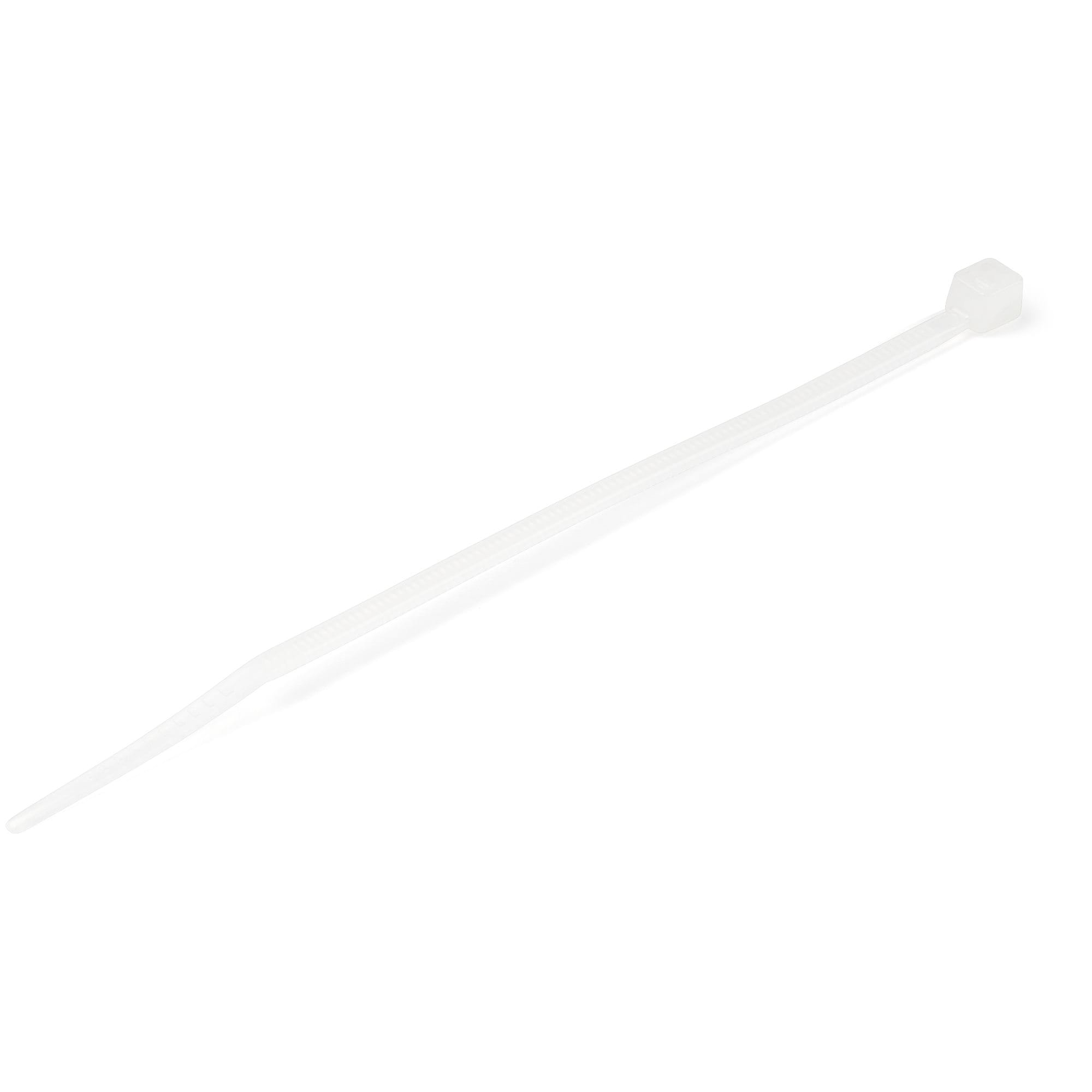 StarTech 100 Pack 4" Cable Ties - White Small Nylon/Plastic Zip Tie AdjusTable Electrical/Network Wraps/-40 to +85C Temp/94V-2 Fire & UL Rated TAA