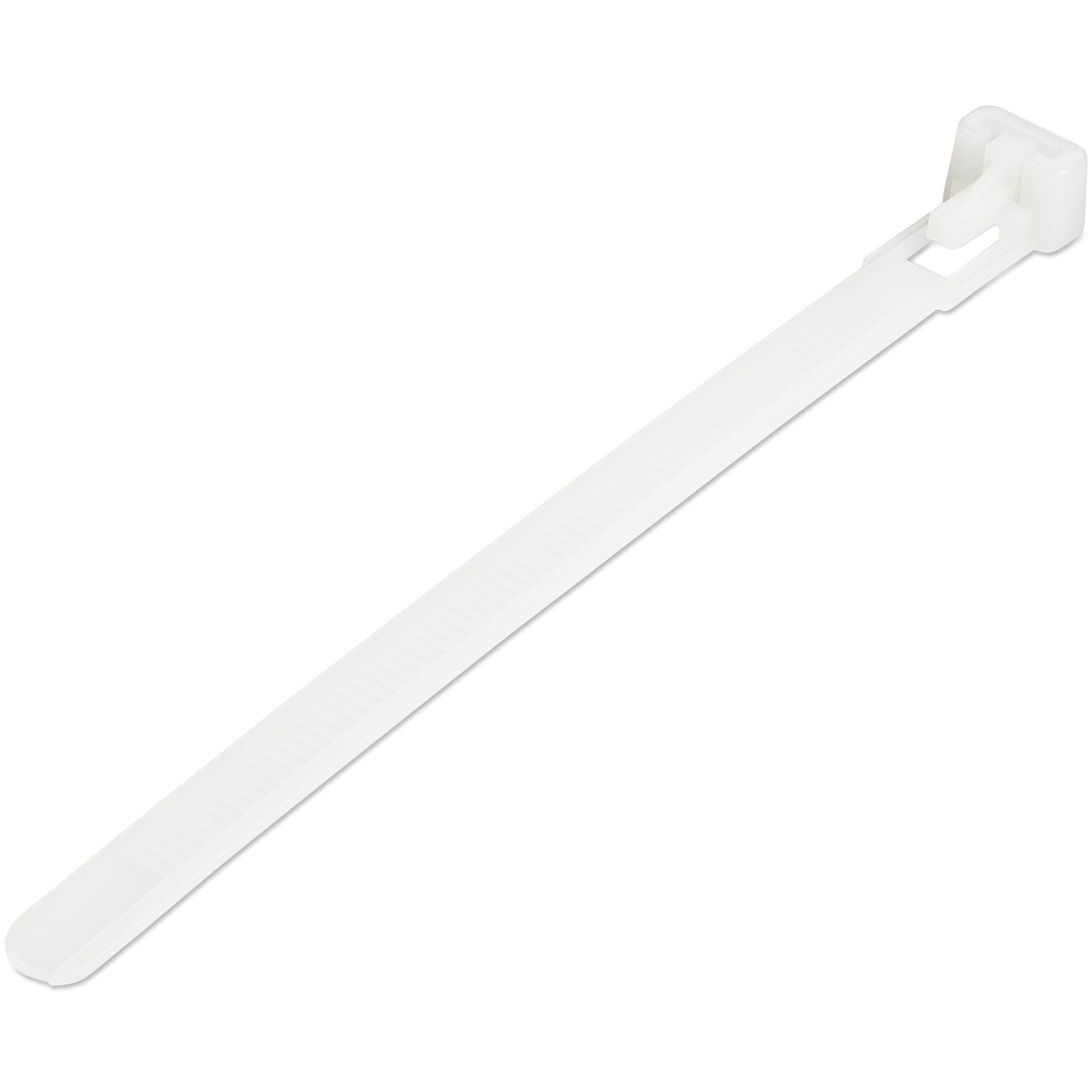 StarTech 100 Pack 5" Reusable Cable Ties - White Small Releasable Nylon/Plastic Zip Tie Resealable AdjusTable Electrical/Network Wraps/-40 to +85C Temp/94V-2 Fire & UL Rated TAA