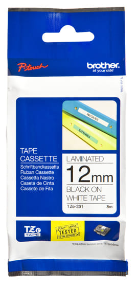 Brother TZe-231 Label-Making Tape Black on white