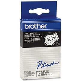 Brother TC-201 label-making tape Black on White