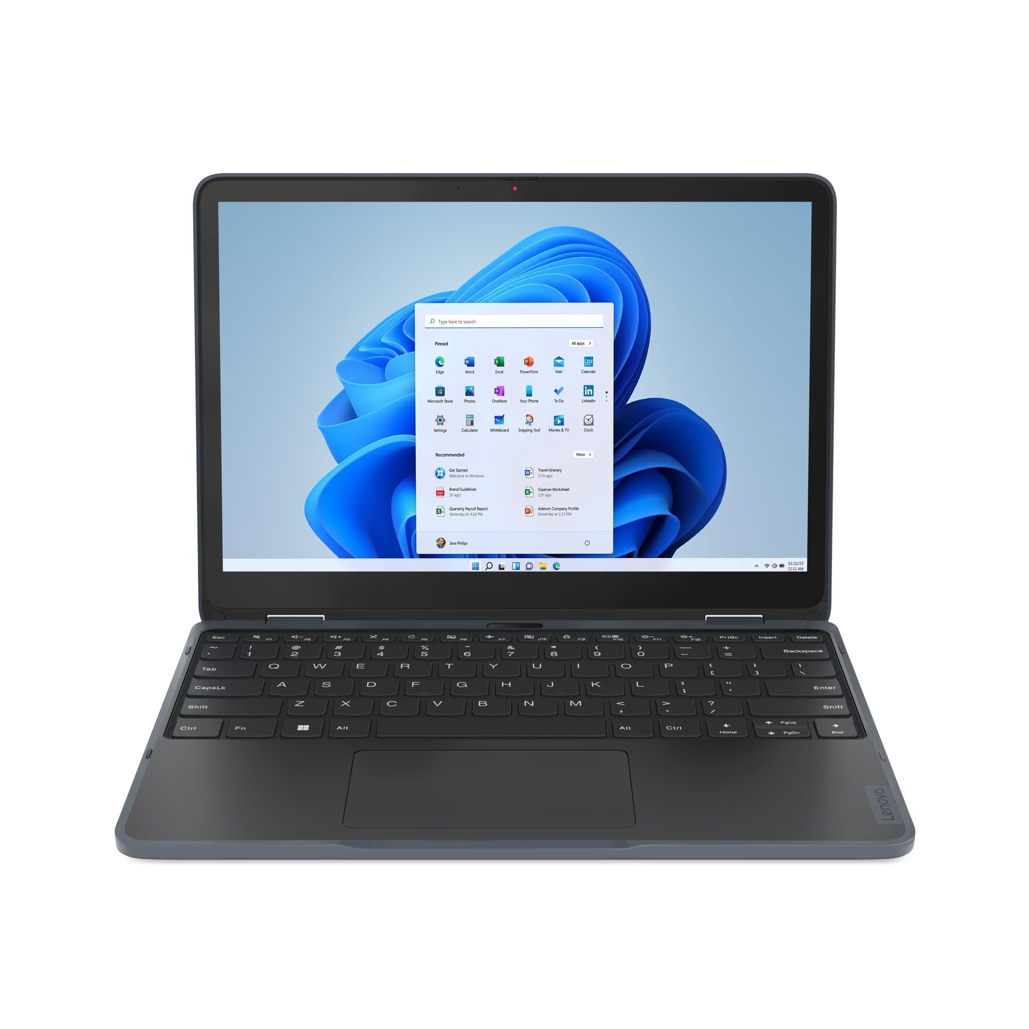 Lenovo 500W Yoga Gen 4 12.2" WUXGA Touchscreen Laptop, N100, 8GB RAM, 128GB SSD, Windows 11 Pro