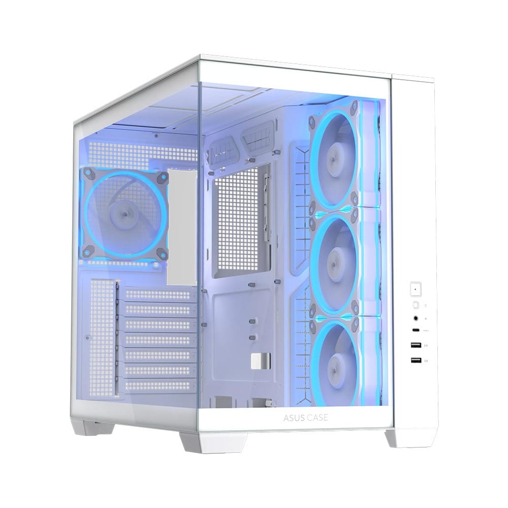 Asus A32 PLUS Tempered Glass ARGB ATX Computer Case - White