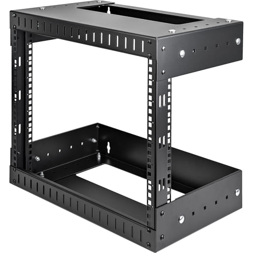 StarTech 8U Open Frame Wall Mount Equipment Rack - Adjustable Depth