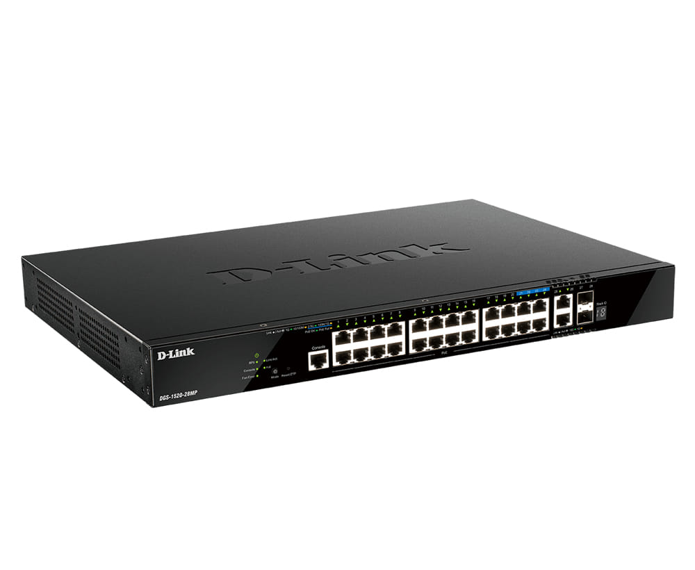 D-Link 20-Port Network Switch Managed L3 10G Ethernet (100/1000/10000) Power over (PoE) 1U Black