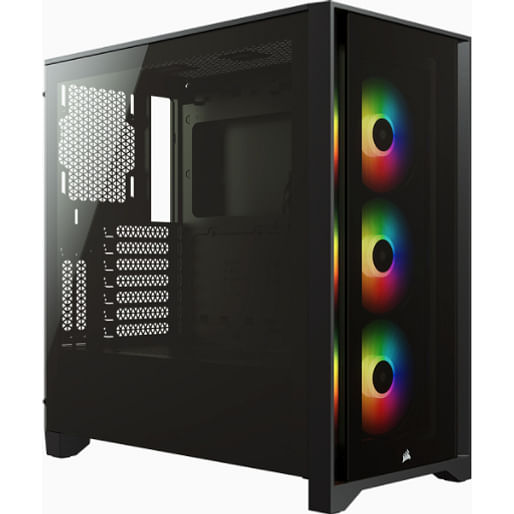 Corsair iCUE 4000x RGB Tempered Glass ATX Computer Case - Black