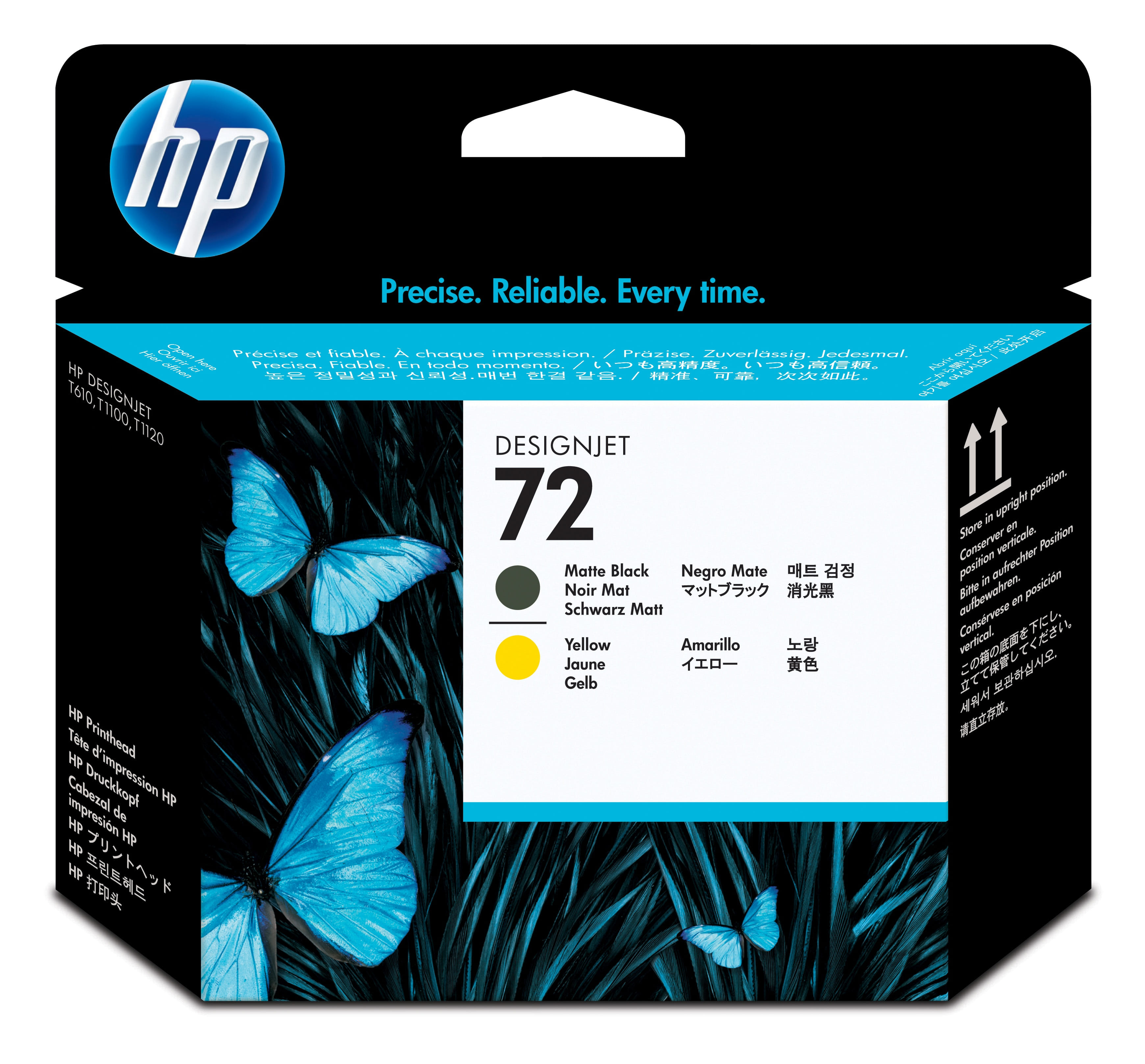 HP 72 Matte Black/Yellow Printhead.