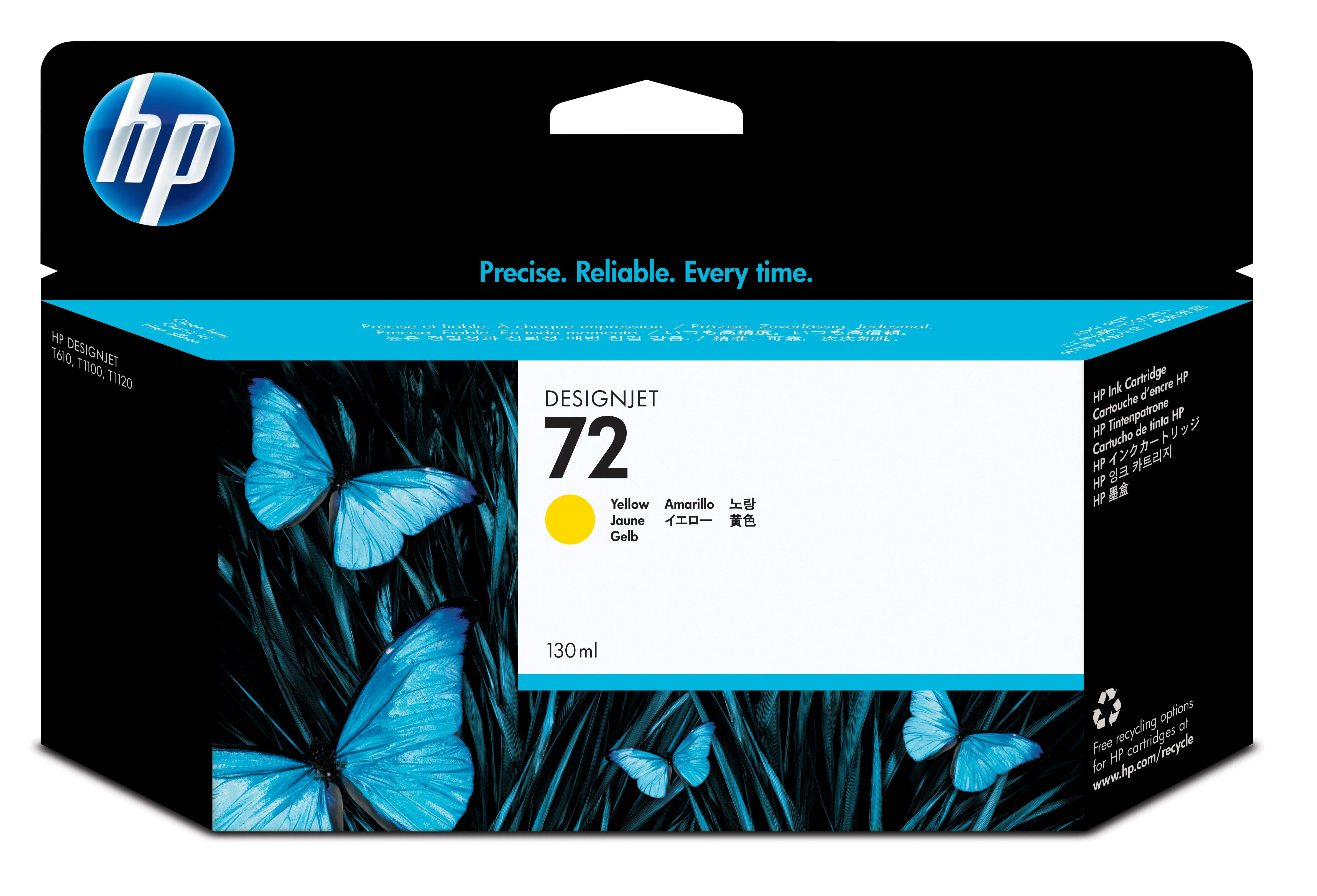 HP 72 Ink Cartridge, Yellow
