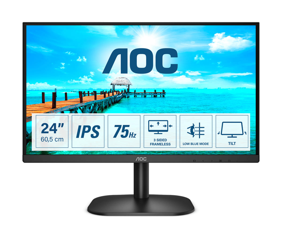 AOC 24B2XDA 23.8" Full HD IPS 75Hz AdaptiveSync Flicker Free Monitor