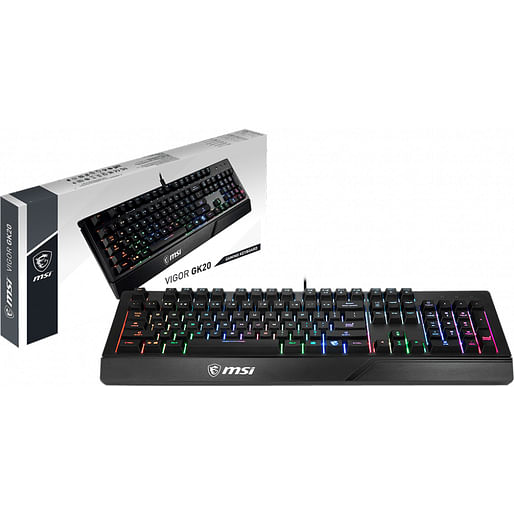 MSI RGB Gaming Keyboard UK Layout With Rainbow Lighting Effect