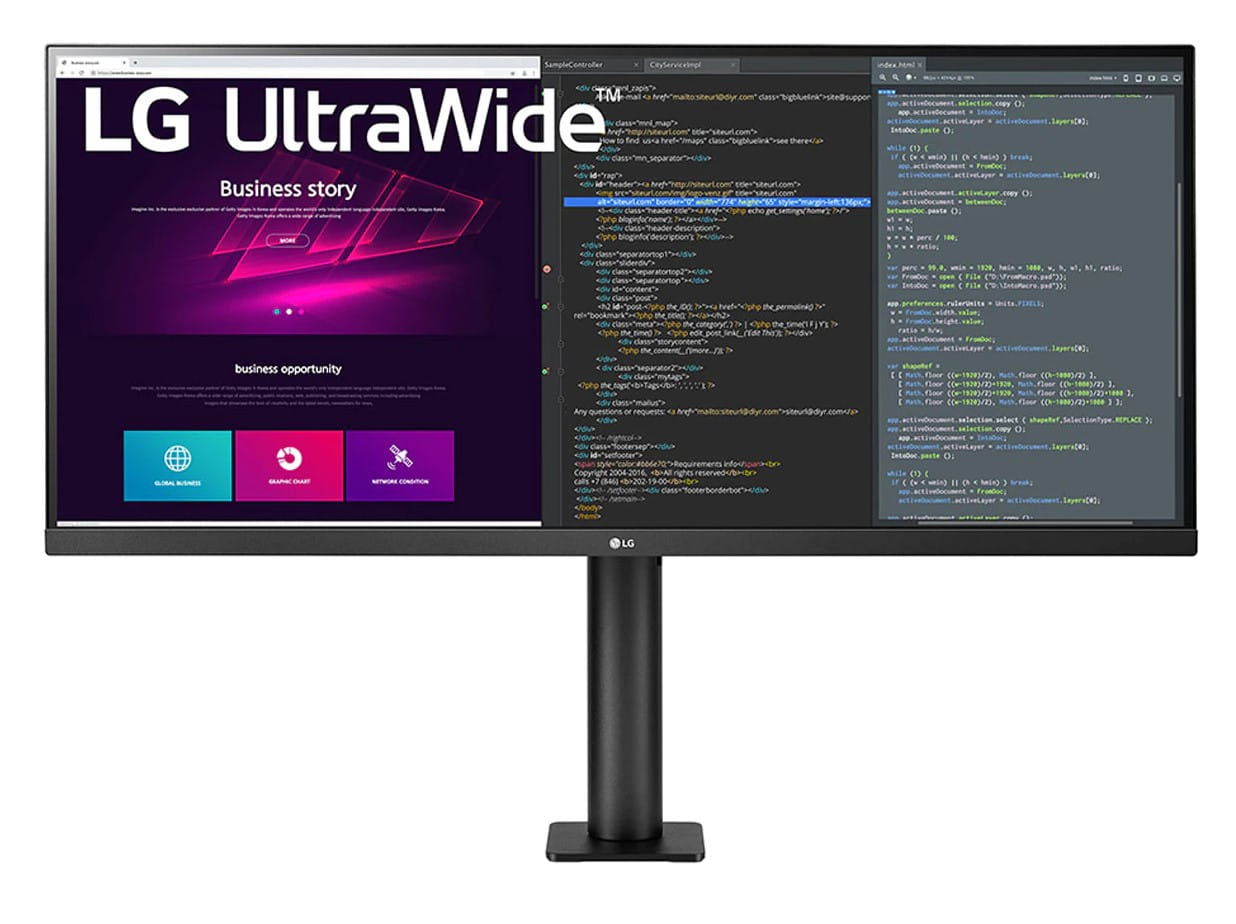 LG 34WN780 34" UltraWide QHD IPS FreeSync HDR10 Ergonomic Height Adjustable Monitor