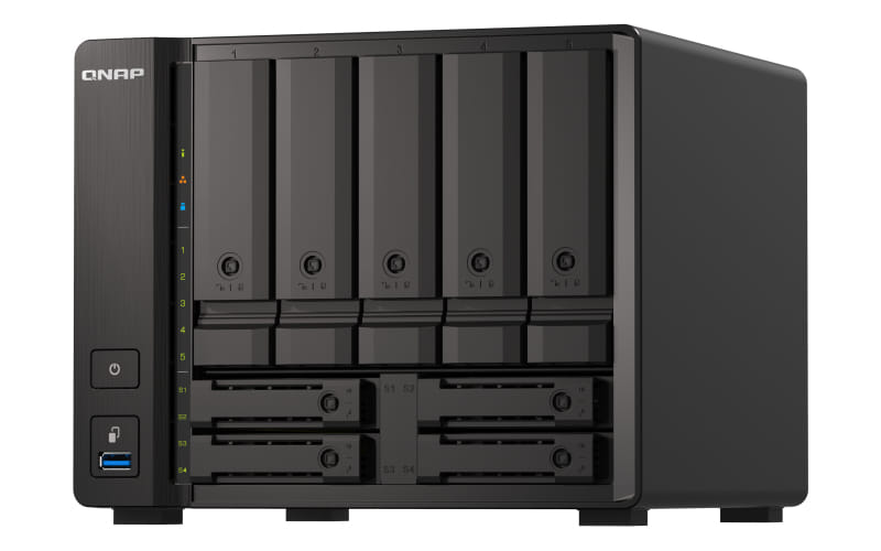 QNAP NAS/Storage Server Tower Ethernet LAN Black V1500B 9-Bay NAS (No Disk) Ryzen QC 2.2GHz 8GB