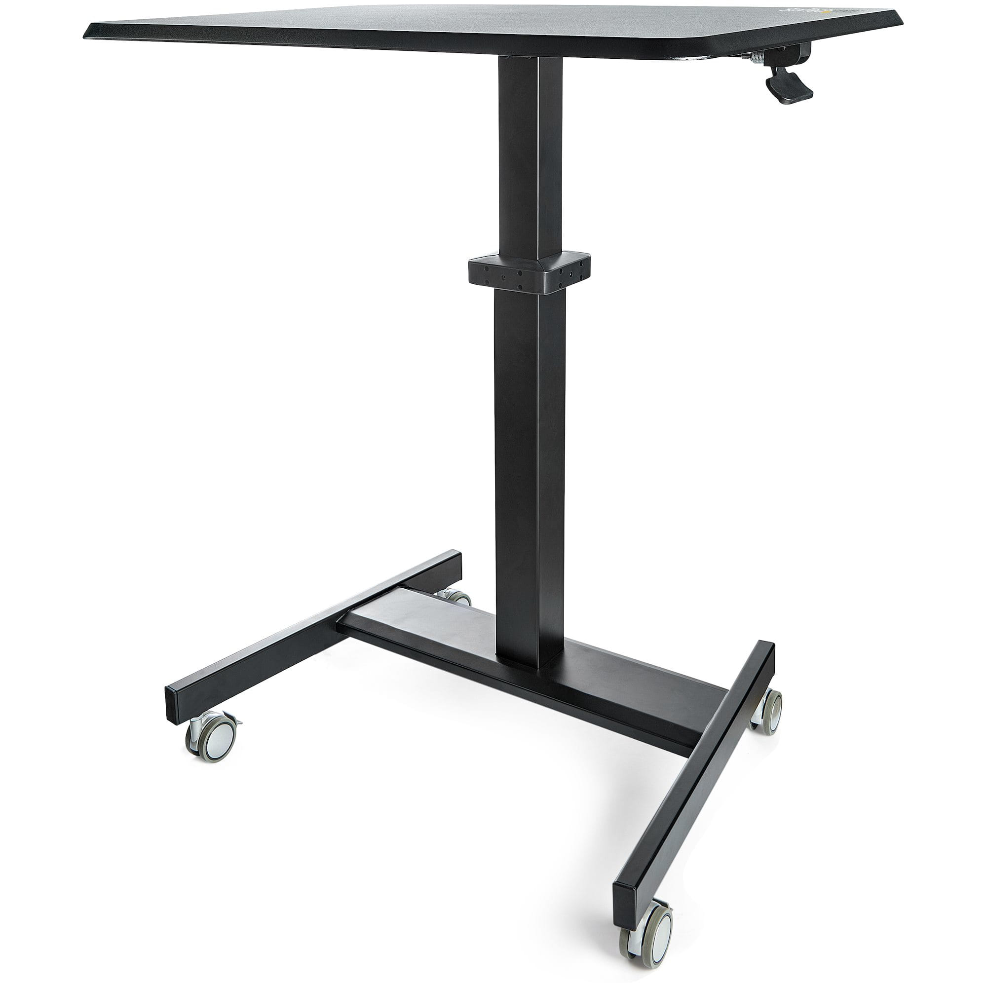 StarTech Mobile Standing Desk - Portable Sit Stand Ergonomic Height AdjusTable Cart on Wheels Rolling Computer/Laptop Workstation Table with Locking One-Touch Lift for Teacher/Student