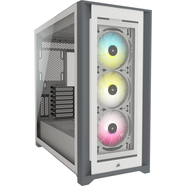 Corsair iCUE 5000X RGB Tempered Glass ATX Midi Tower Computer Case - White