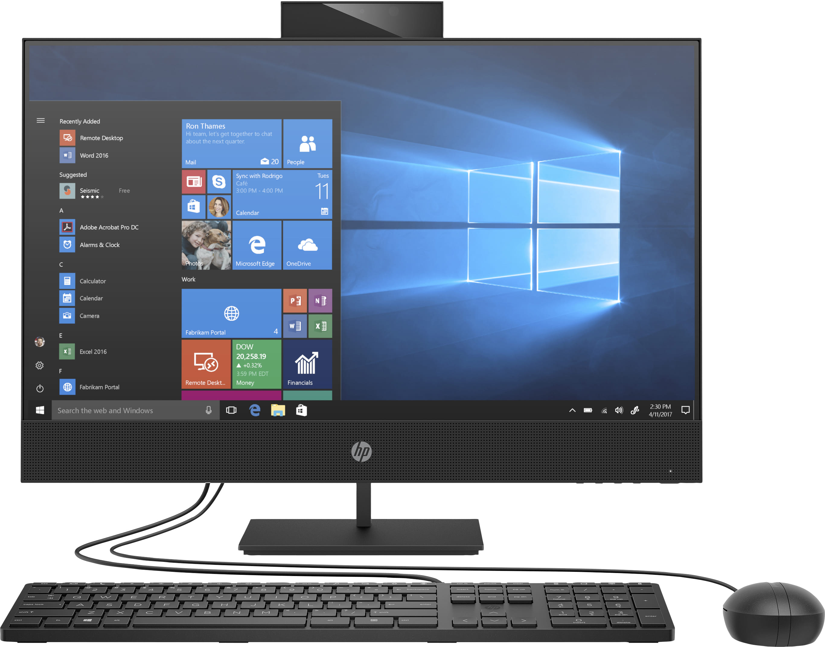 HP ProOne 400 Gen 6 23.8" Full HD Touchscreen All-in-One PC i7-10700T, 16GB RAM, 512GB SSD, Windows 10 Pro Black