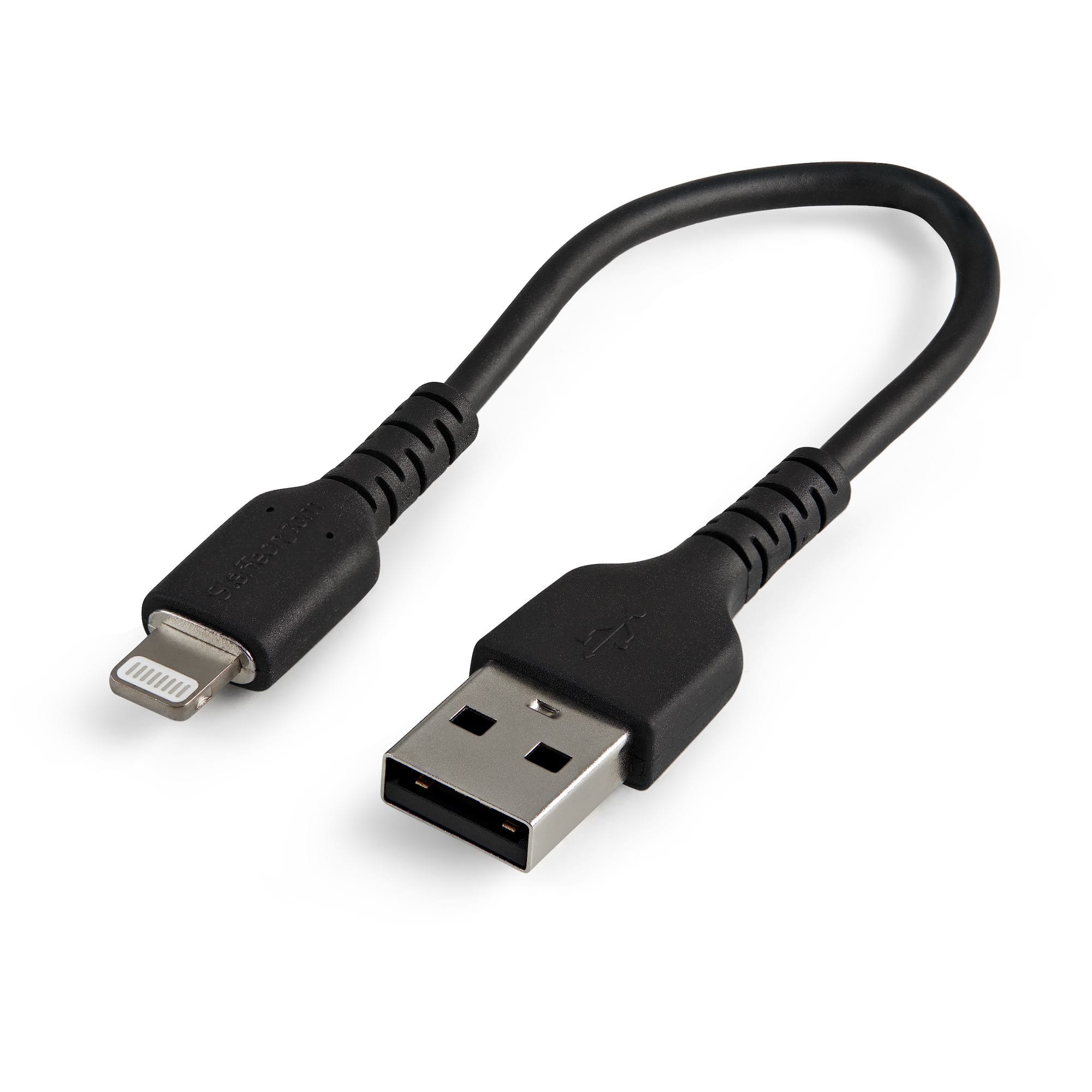 StarTech 15cm Durable USB-A to Lightning Cable - Black