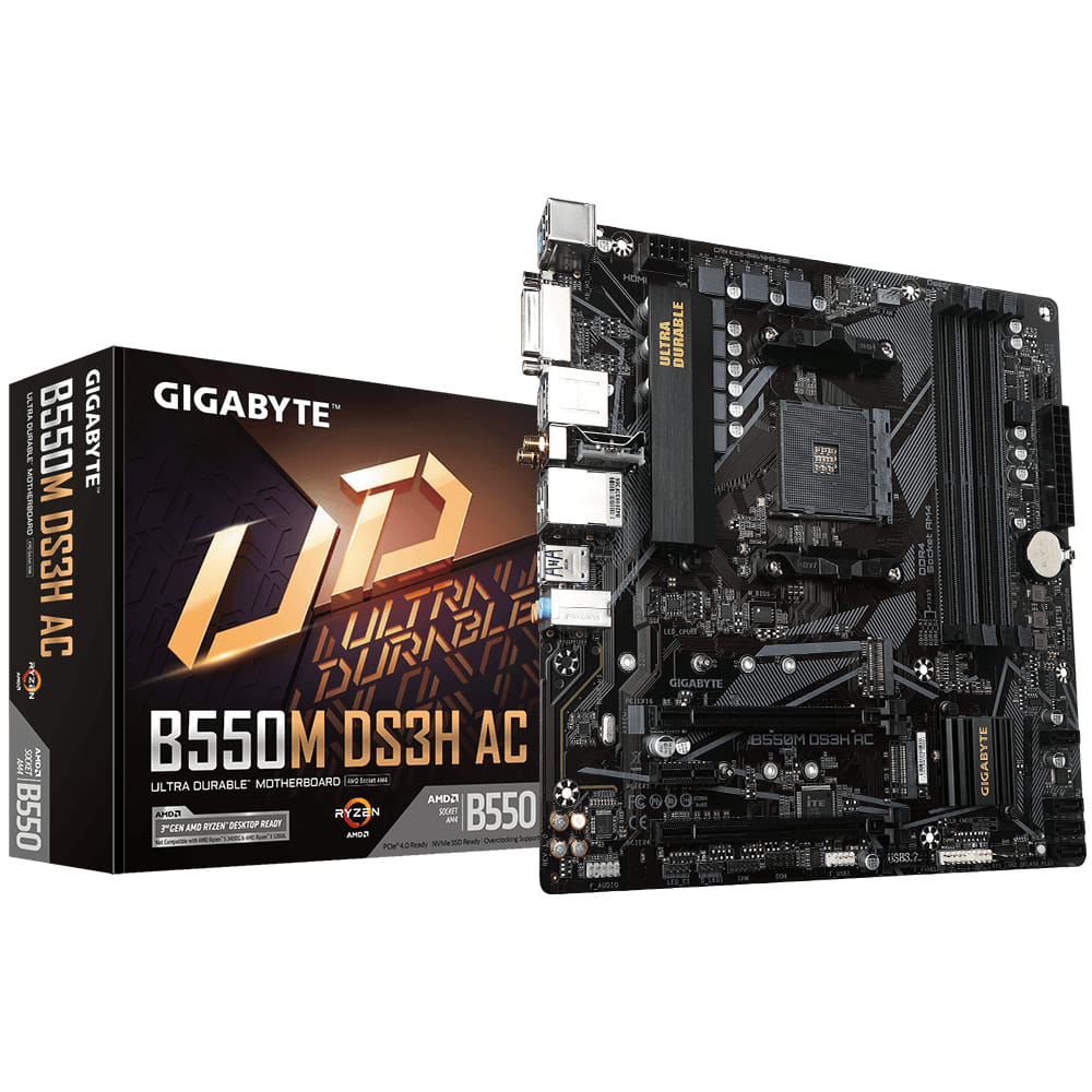 Gigabyte B550M DS3H AC AM4 Micro-ATX Motherboard