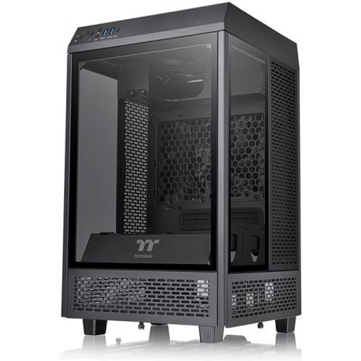 Thermaltake The Tower 100 Mini Micro-ITX Tempered Glass Computer Gaming Case Black