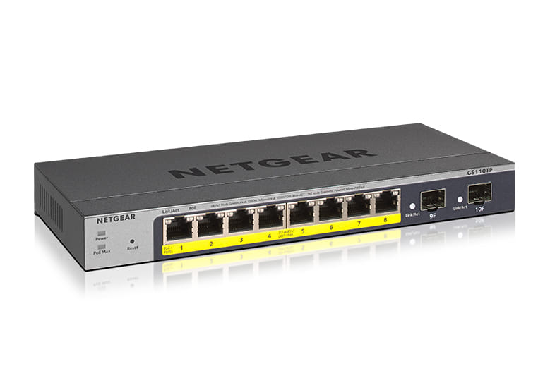 Netgear GS110TP 8-Port Gigabit Smart Managed Pro Switch With Cloud Management