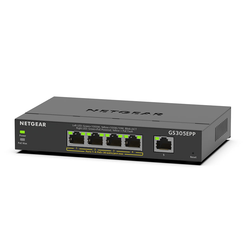 Netgear GS305EPP Managed L3 Gigabit Ethernet (10/100/1000) Power over Ethernet (PoE) Black