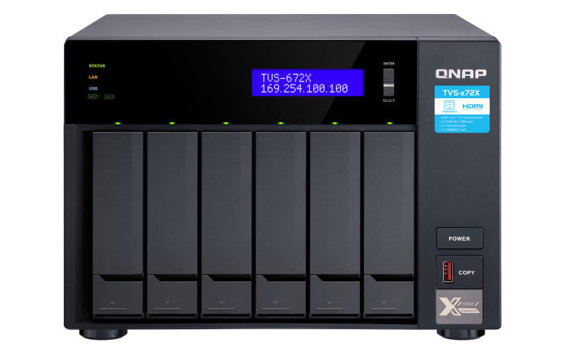 QNAP NAS/Storage Server Tower Ethernet LAN Black i3-8100T 6-Bay NAS (No Disk) QC 3.1GHz 8GB