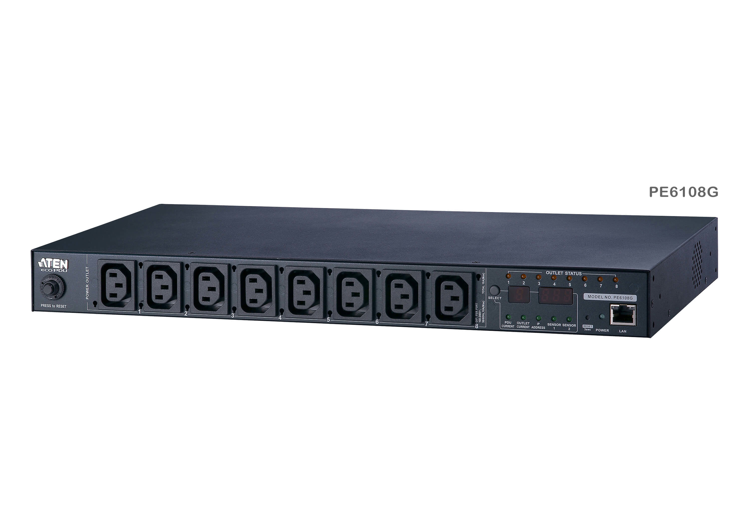 ATEN 10A 8-Outlet 1U Metered&Switched eco PDU