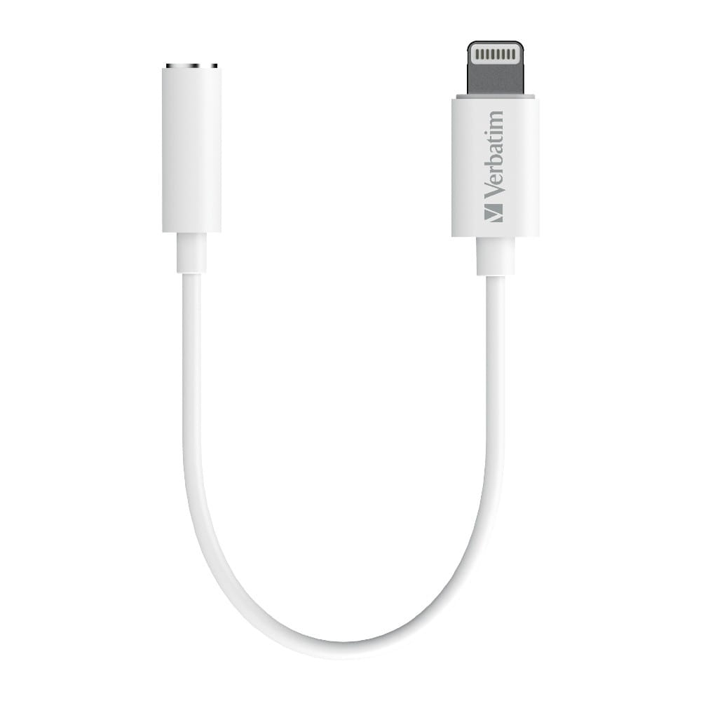 Verbatim LTG to 3.5mm Headphone Jack 10cm White