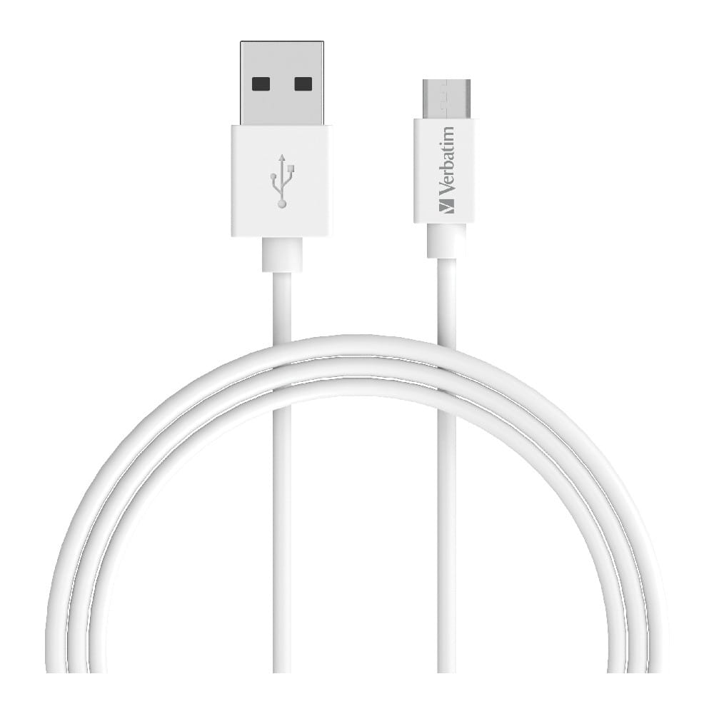 Verbatim USB Cable 1m USB 2.0 USB A Micro-USB B White