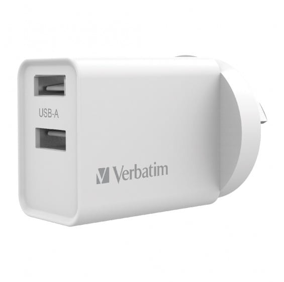 Verbatim USB Charger Dual Port 2.4A - White