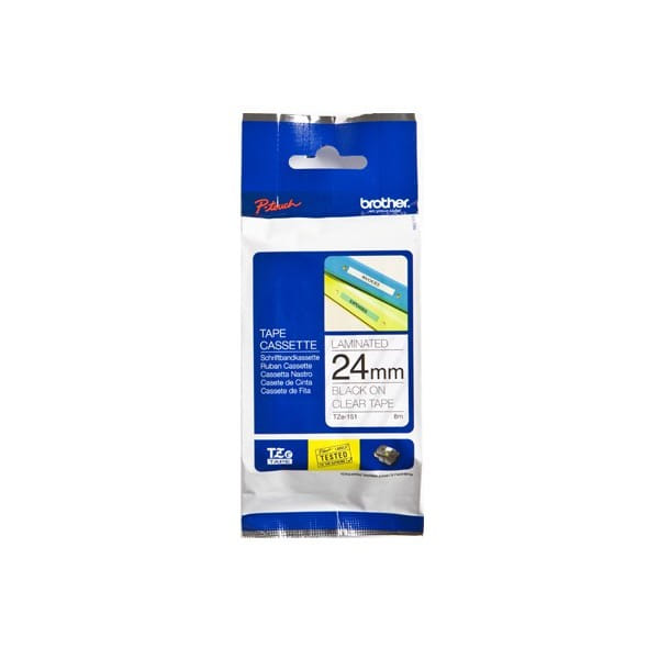 Brother Labelling Tape 24mm - Black on Clear