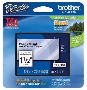 Brother TZe-161 Label-Making Tape Black on Transparent