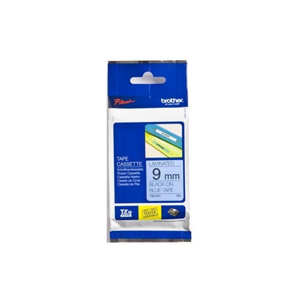 Brother Laminated Tape 9mm - Black on Blue