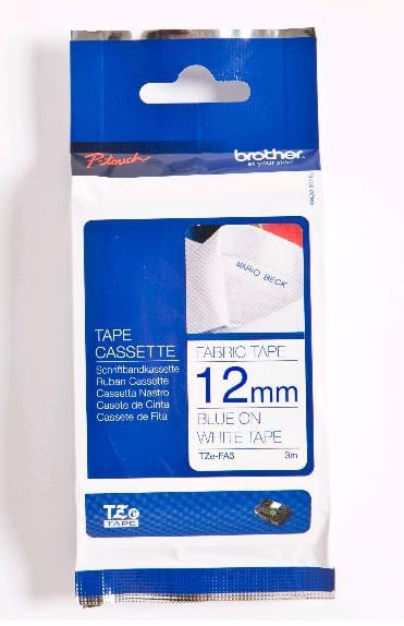 Brother TZe-FA3 label-making tape Blue on White