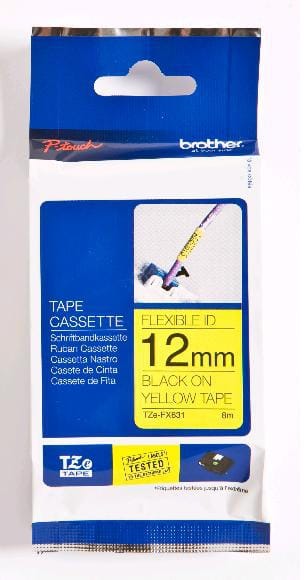 Brother TZe-FX631 Label-Making Tape Black on yellow