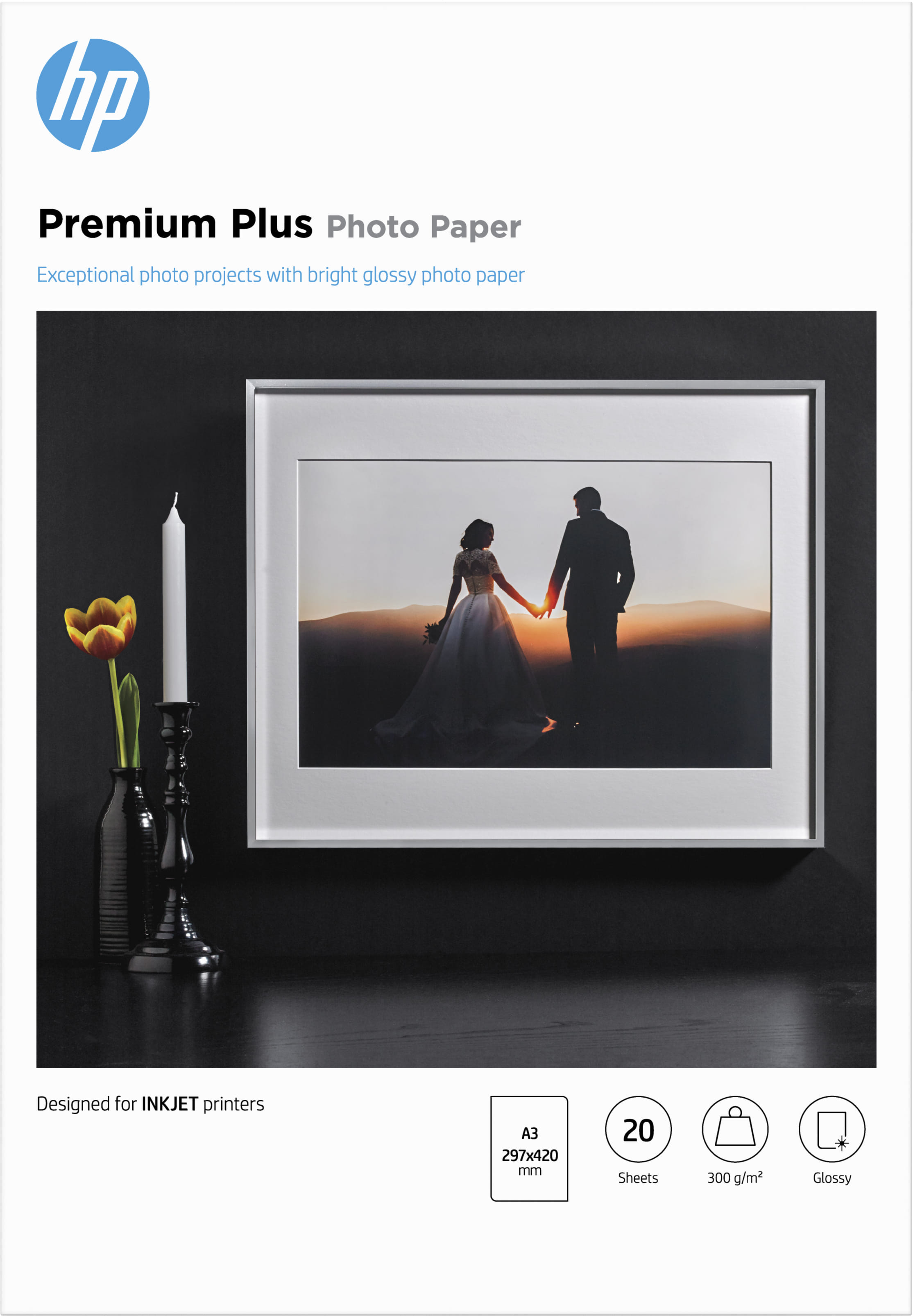 HP Premium Plus Glossy Photo Paper A3 20 Sheets
