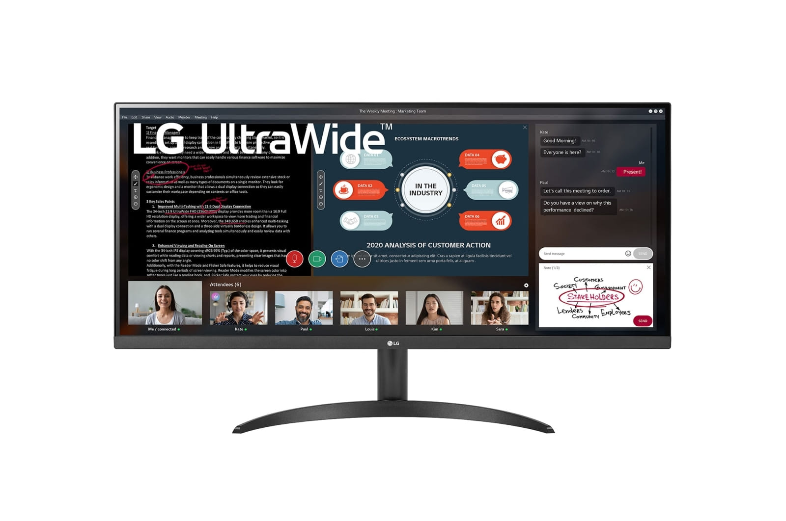 LG 34WP500 34" UltraWide FHD 75Hz HDR10 FreeSync Monitor