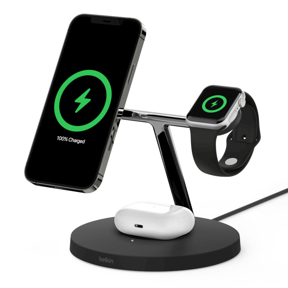 Belkin 3-IN-1 Wireless Charger With MagSafe Black