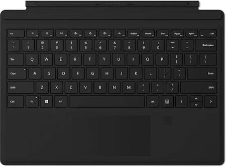 Microsoft Surface Pro 8 / 9 / X Signature Keyboard Fingerprint Type Cover, No Pen Slot - Black (2022)