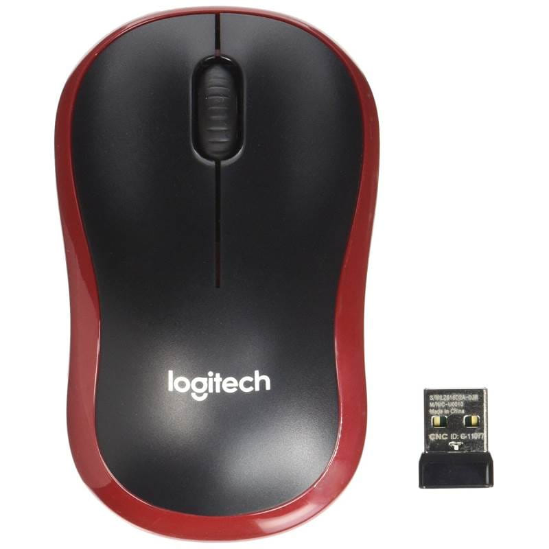 Logitech M185 Wireless Mouse - Red