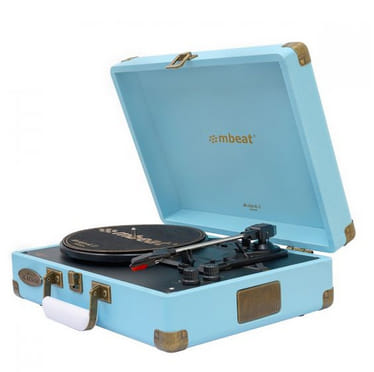 mbeat Woodstock 2 SBlue Retro Turntable Player