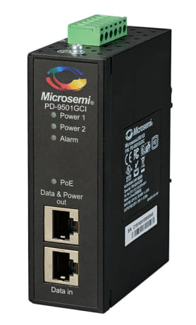 Microsemi 1Port AT Ind 60W PoE Midspan Dual DC